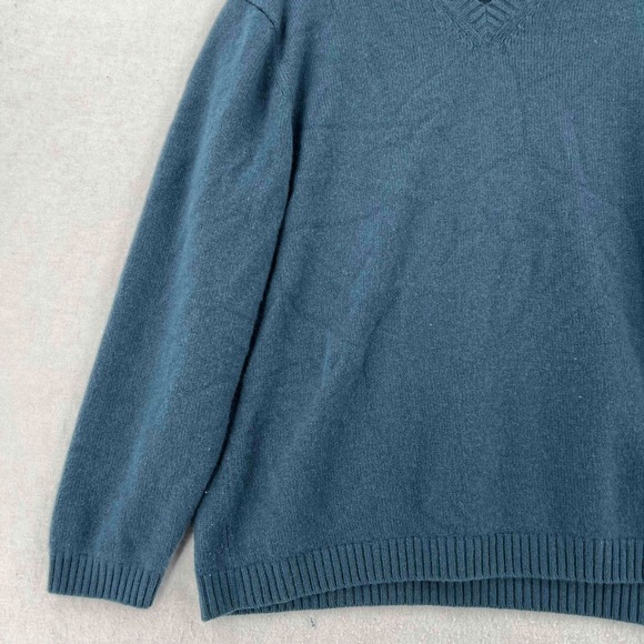 Banana Republic Sweater Mens Blue Cashmere V Neck Long Sleeve Size Large - Picture 4 of 8